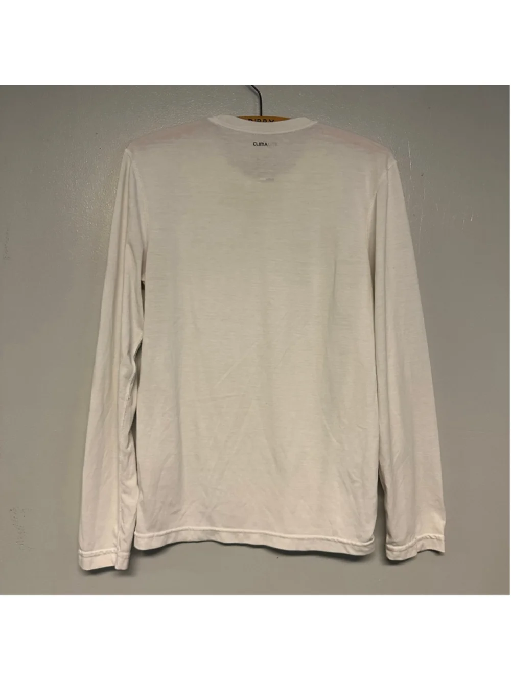 Adidas Climalite Long Sleeve Tee White Black Mens Size Small